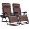 Best Choice Products Set of 2 Zero Gravity Lounge Chair Recliners for Patio, Pool w/ Cup Holder Tray
